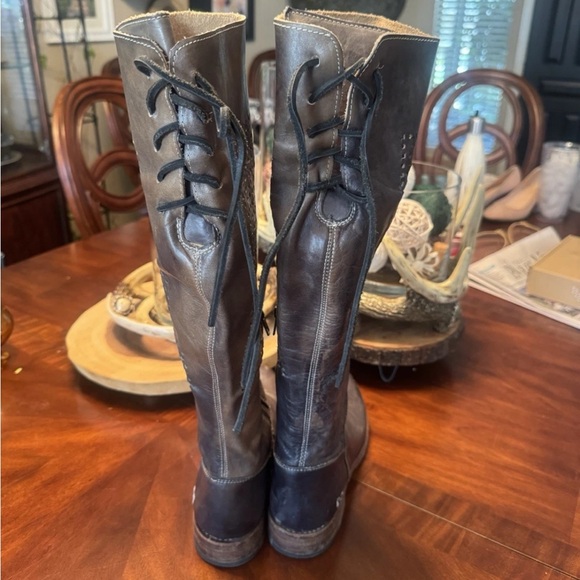 BED STU Cambridge
Perforated Distressed Tall Leather Moto Biker Boots - Picture 3 of 7